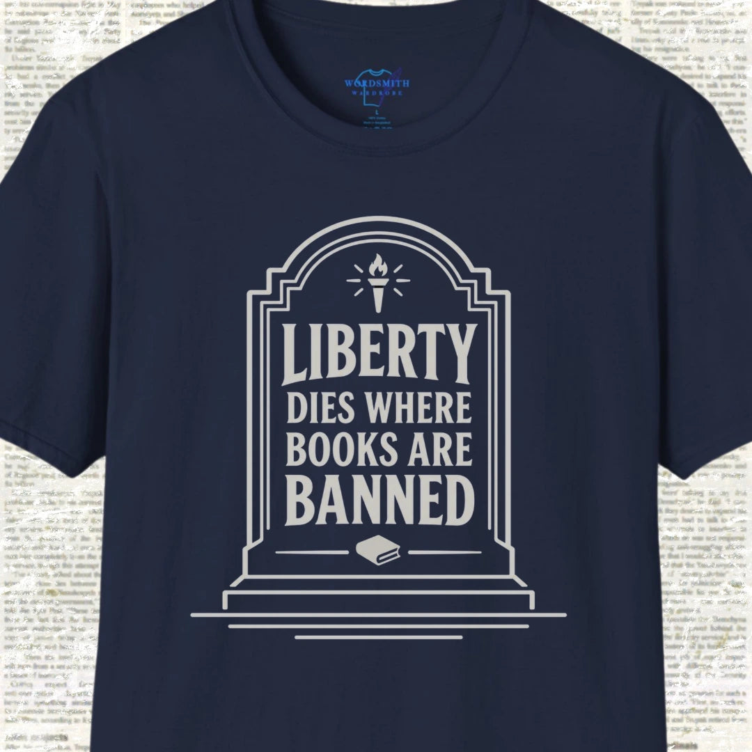 Liberty Dies Where Books Are Banned Shirt - Navy