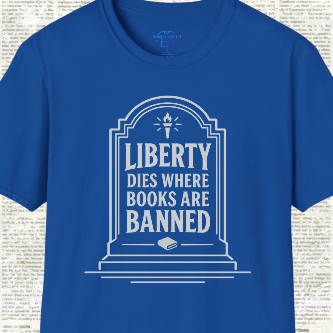 Liberty Dies Where Books Are Banned Shirt - Royal