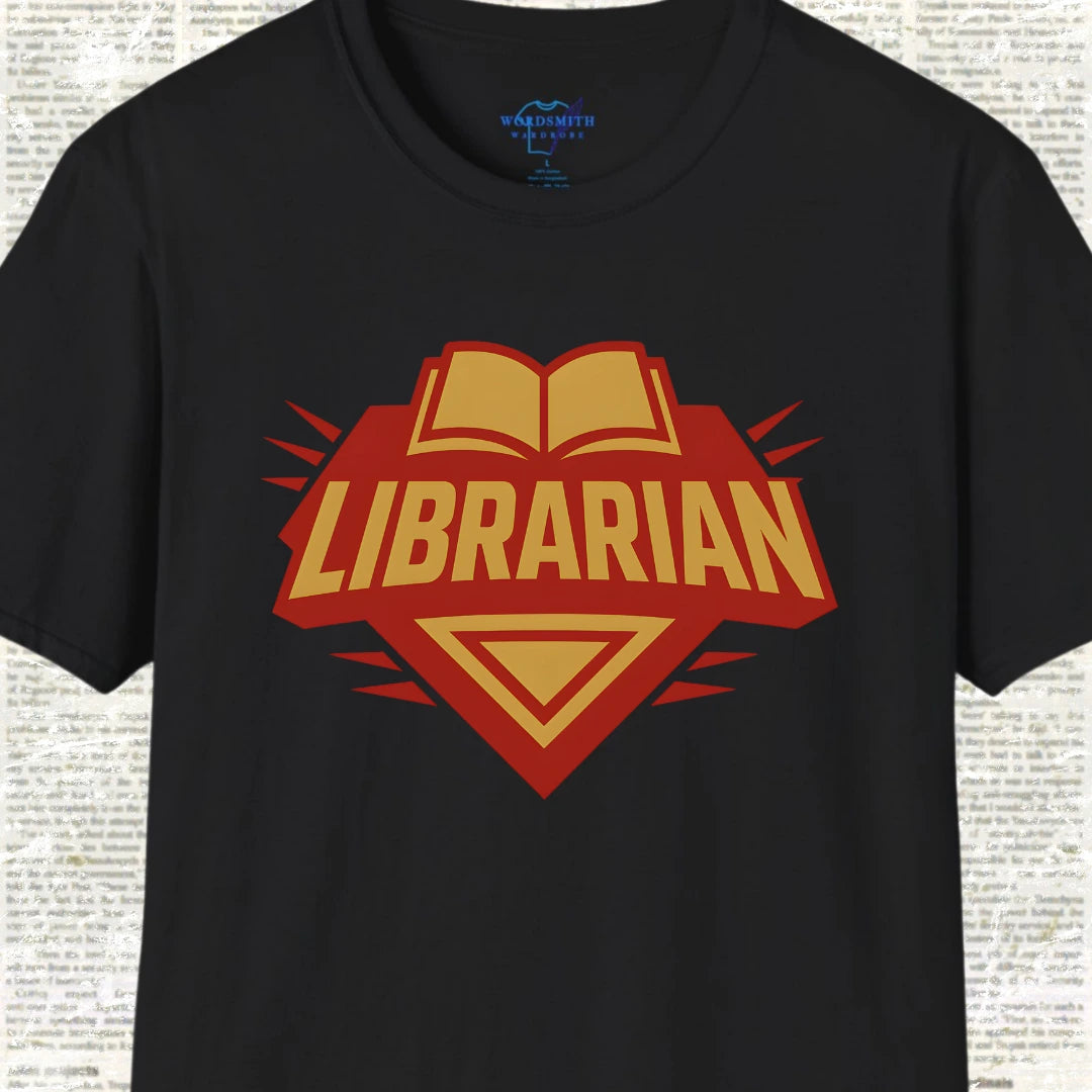 Librarian Superhero Shirt - Black