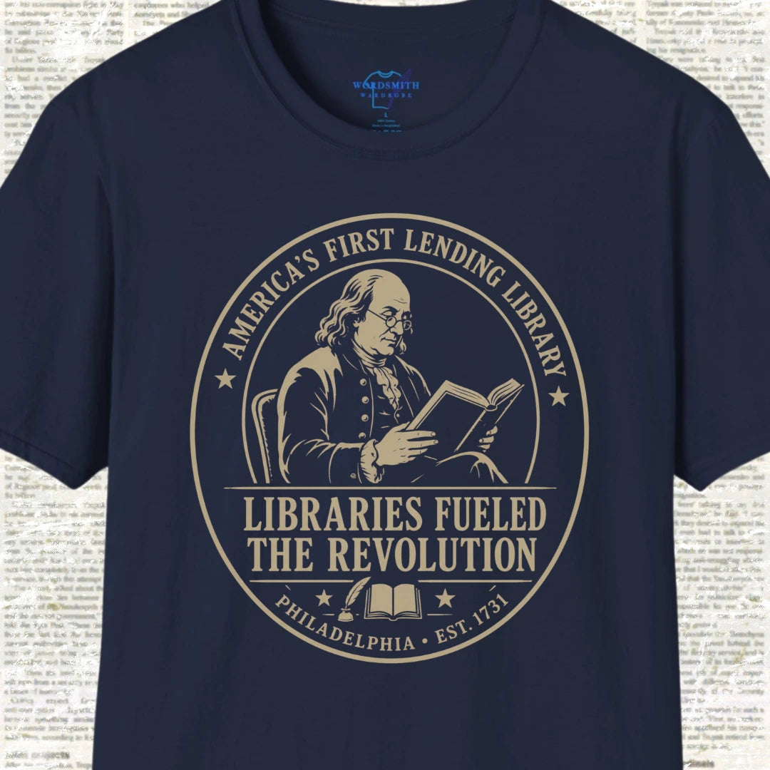 Libraries Fueled the Revolution T-Shirt - Navy