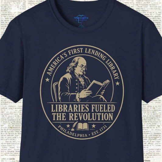 Libraries Fueled the Revolution T-Shirt - Navy