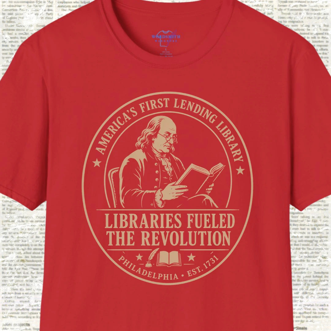 Libraries Fueled the Revolution T-Shirt - Red