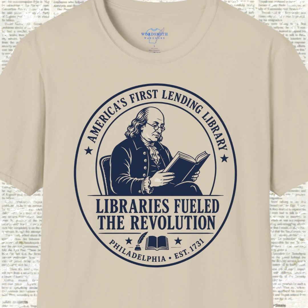 Libraries Fueled the Revolution T-Shirt - Sand
