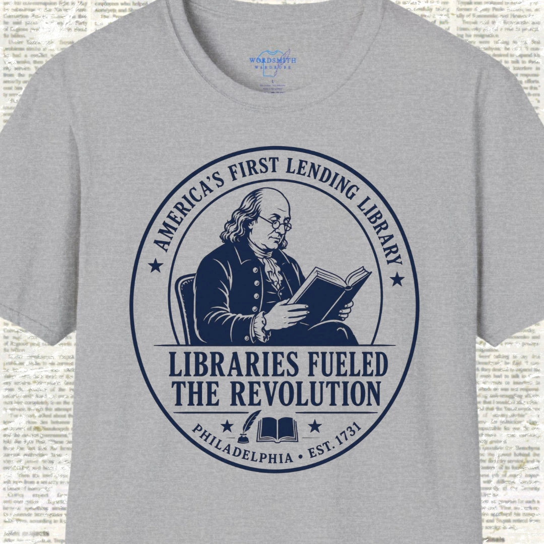 Libraries Fueled the Revolution T-Shirt - Sport Grey
