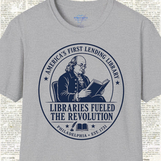 Libraries Fueled the Revolution T-Shirt - Sport Grey