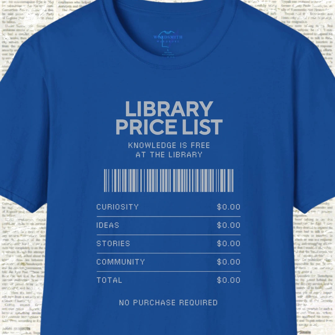 Library Price List T-Shirt - Royal