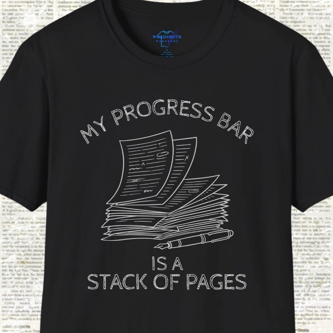 My Progress Bar Is a Stack of Pages Shirt - Black