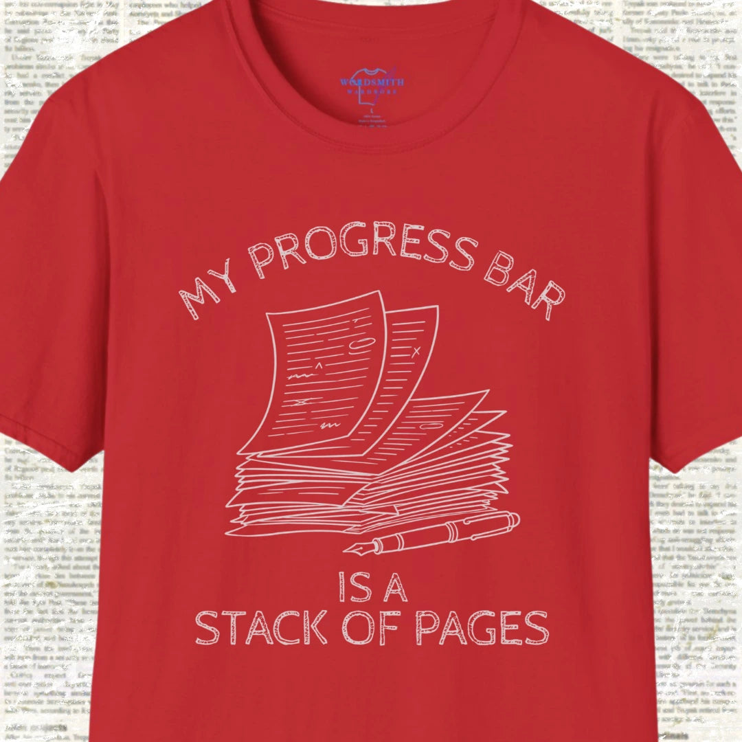 My Progress Bar Is a Stack of Pages Shirt - Red