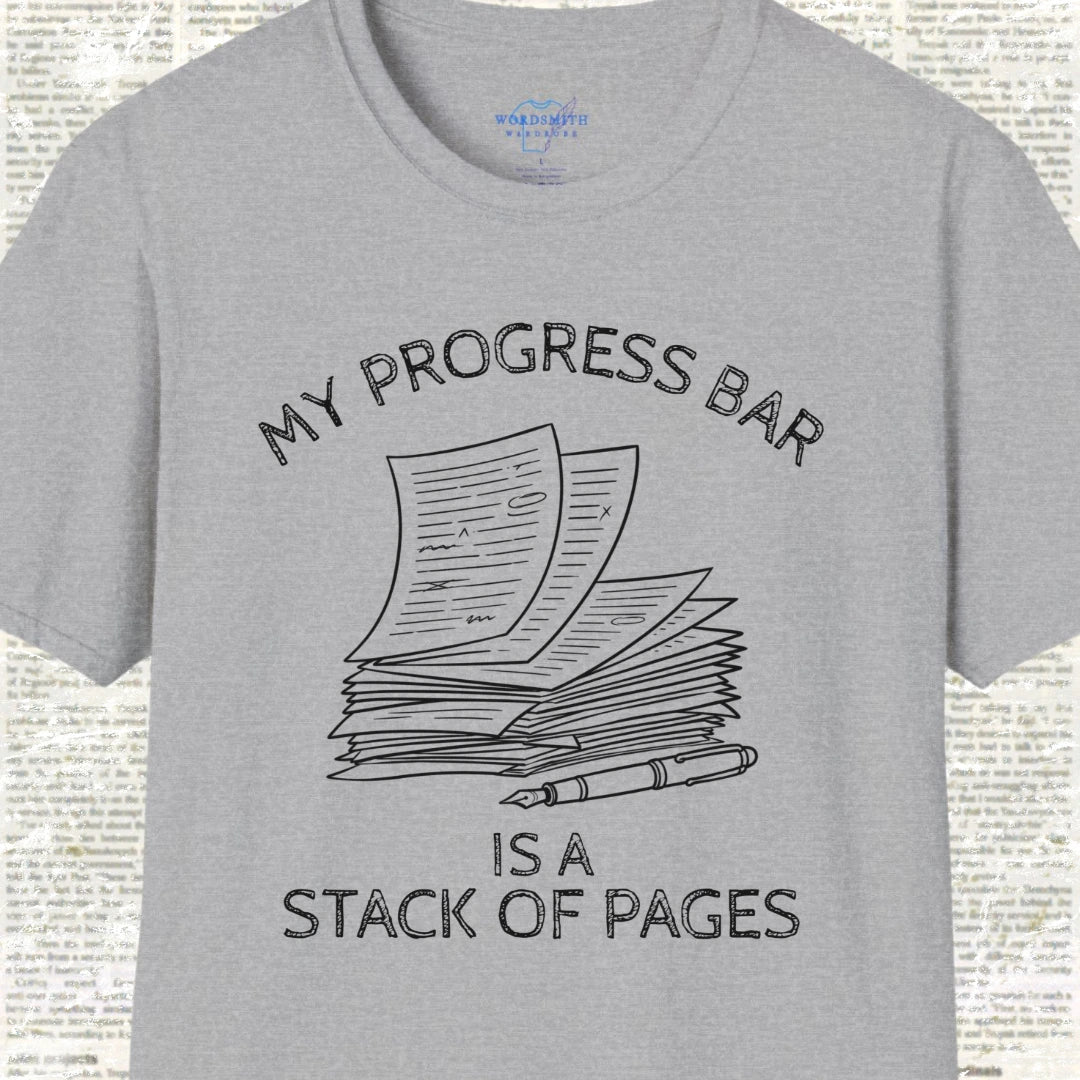 My Progress Bar Is a Stack of Pages Shirt - Sport Grey
