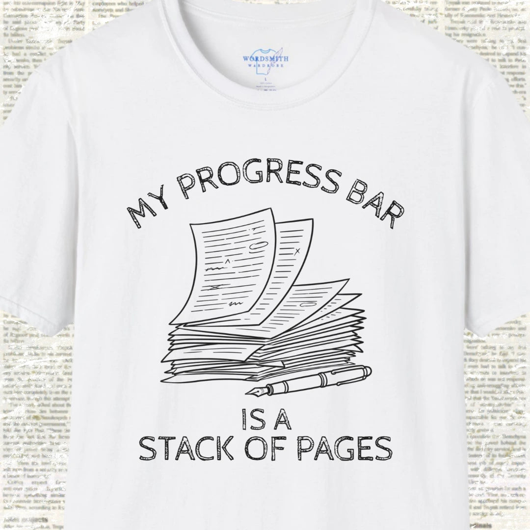 My Progress Bar Is a Stack of Pages Shirt - White