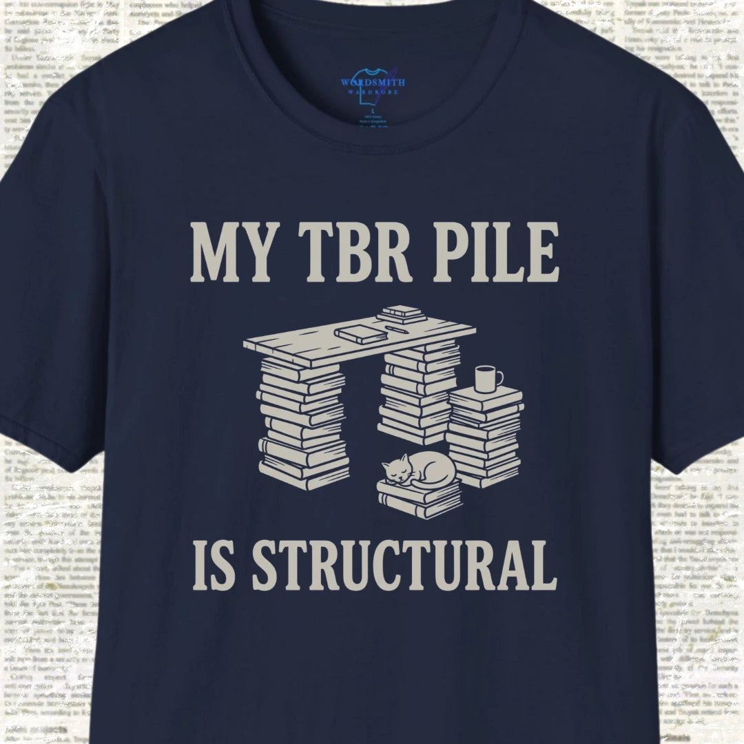 My TBR Pile Is Structural T-Shirt - Navy