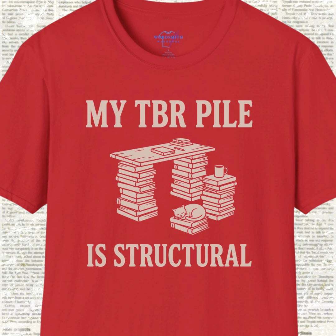 My TBR Pile Is Structural T-Shirt - Red
