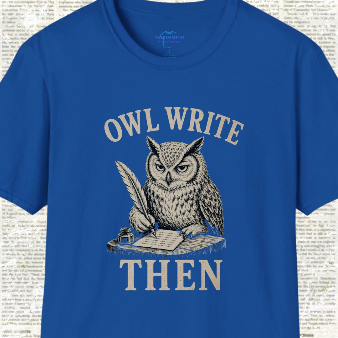 Owl Write Then T-Shirt - Royal
