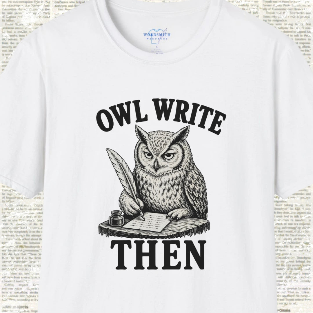 Owl Write Then T-Shirt - White