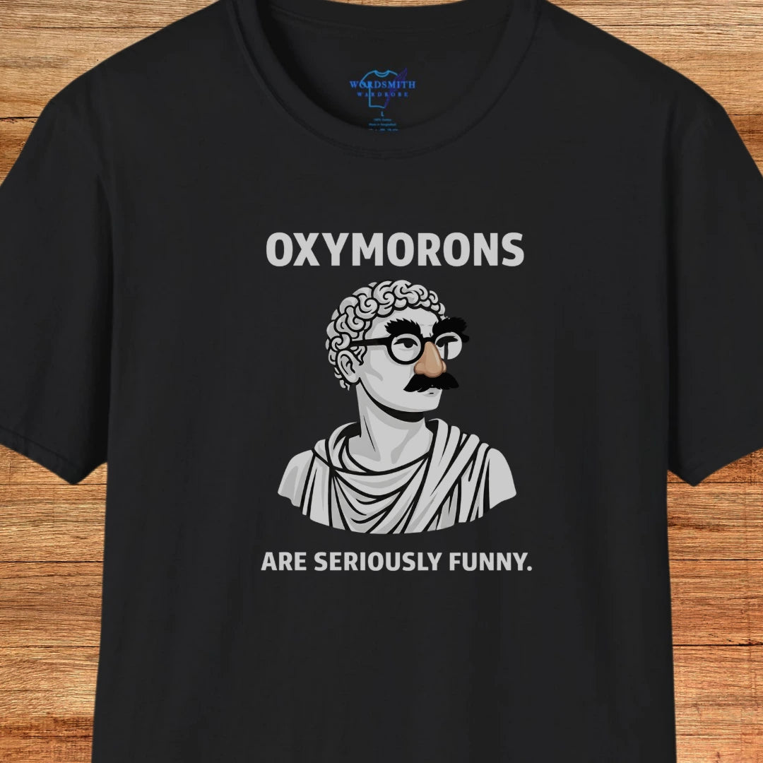 Oxymorons Seriously Funny Shirt - Black