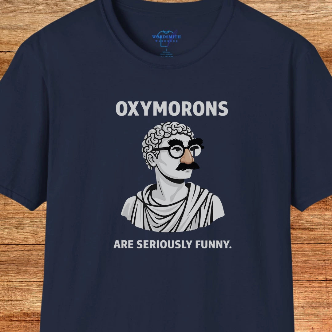 Oxymorons Seriously Funny Shirt - Navy