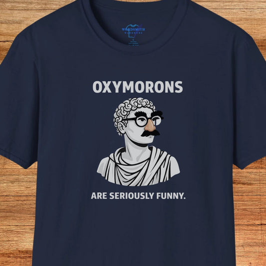 Oxymorons Seriously Funny Shirt - Navy