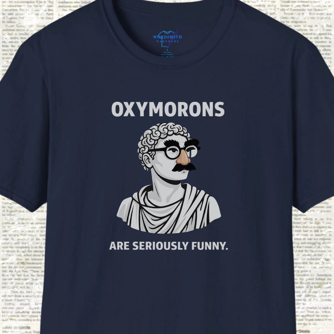 Oxymorons Seriously Funny Shirt - Navy