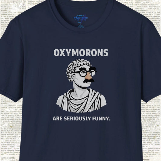 Oxymorons Seriously Funny Shirt - Navy