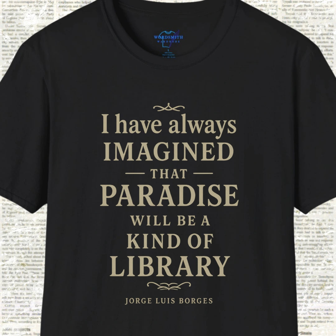 Paradise Will Be a Kind of Library T-Shirt - Black