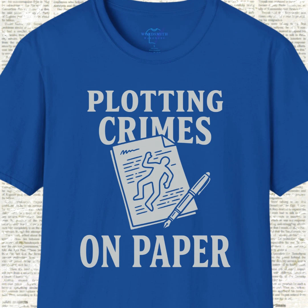Plotting Crimes on Paper T-Shirt - Royal