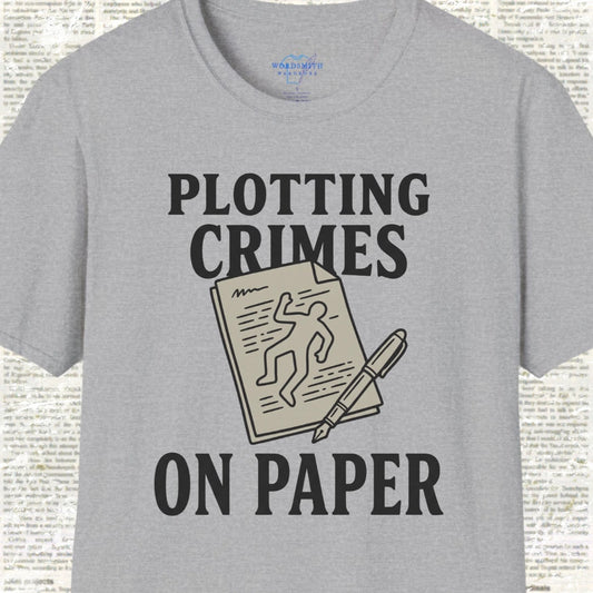 Plotting Crimes on Paper T-Shirt - Sport Grey