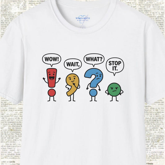 Punctuation Personalities – Funny Shirt - White