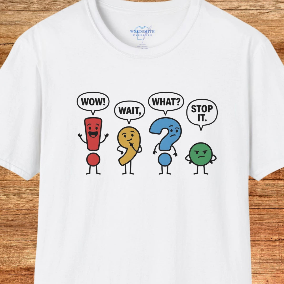 Punctuation Personalities – Funny Shirt - White