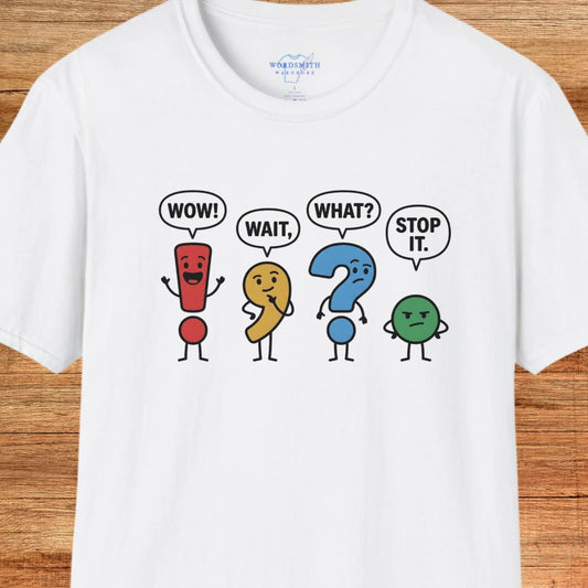 Punctuation Personalities – Funny Shirt - White