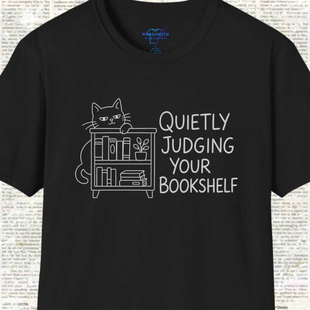 Quietly Judging Your Bookshelf T-Shirt - Black