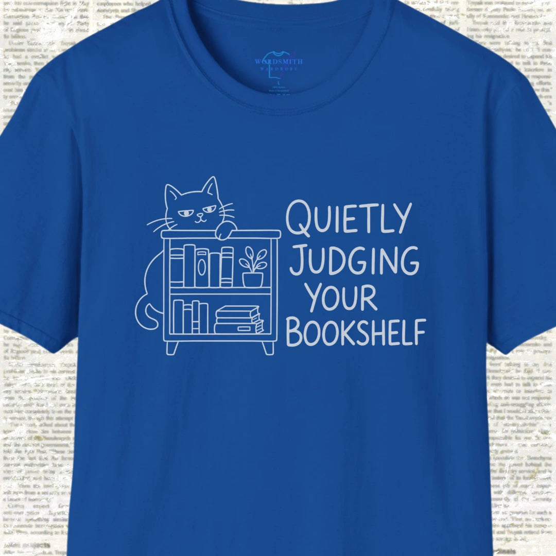 Quietly Judging Your Bookshelf T-Shirt - Royal