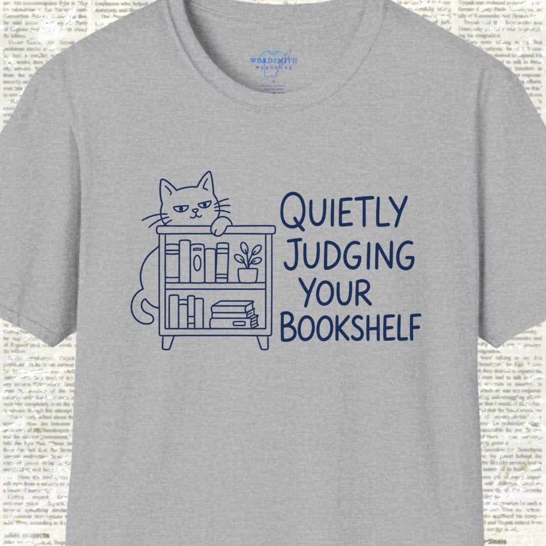 Quietly Judging Your Bookshelf T-Shirt - Sport Grey