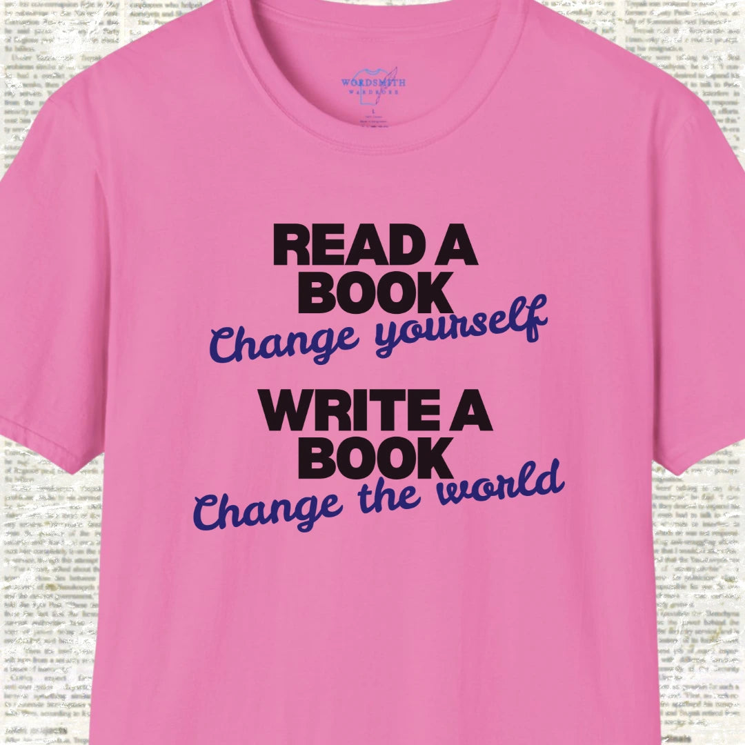 Read a Book/Write a Book T-Shirt - Azalea