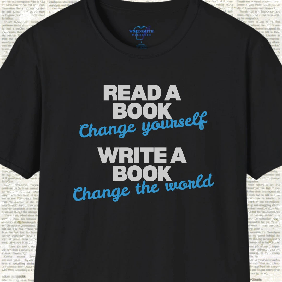 Read a Book/Write a Book T-Shirt - Black