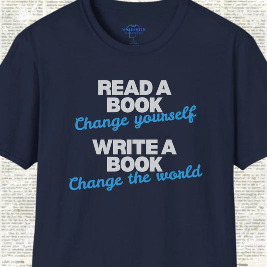 Read a Book/Write a Book T-Shirt - Navy