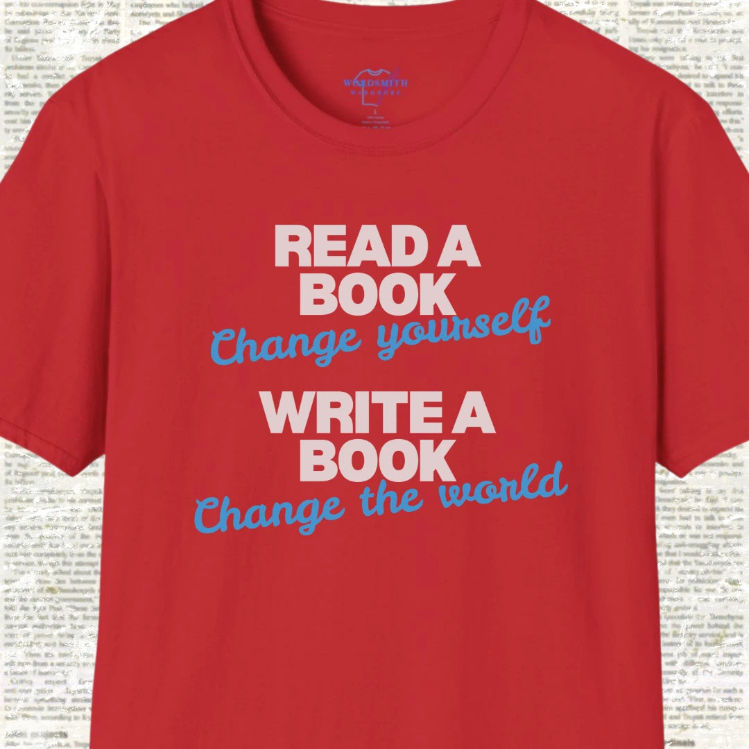 Read a Book/Write a Book T-Shirt - Red