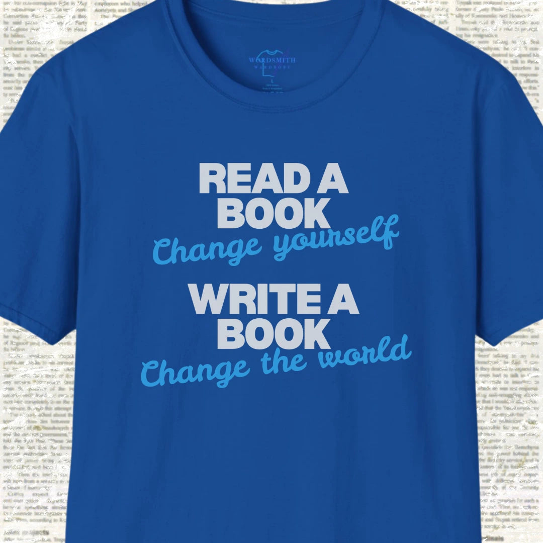 Read a Book/Write a Book T-Shirt - Royal