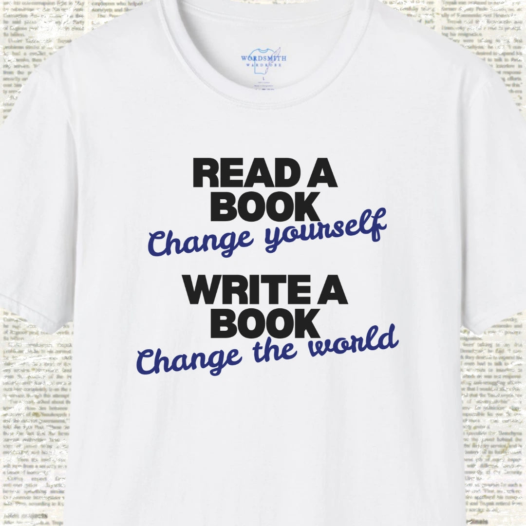 Read a Book/Write a Book T-Shirt - White