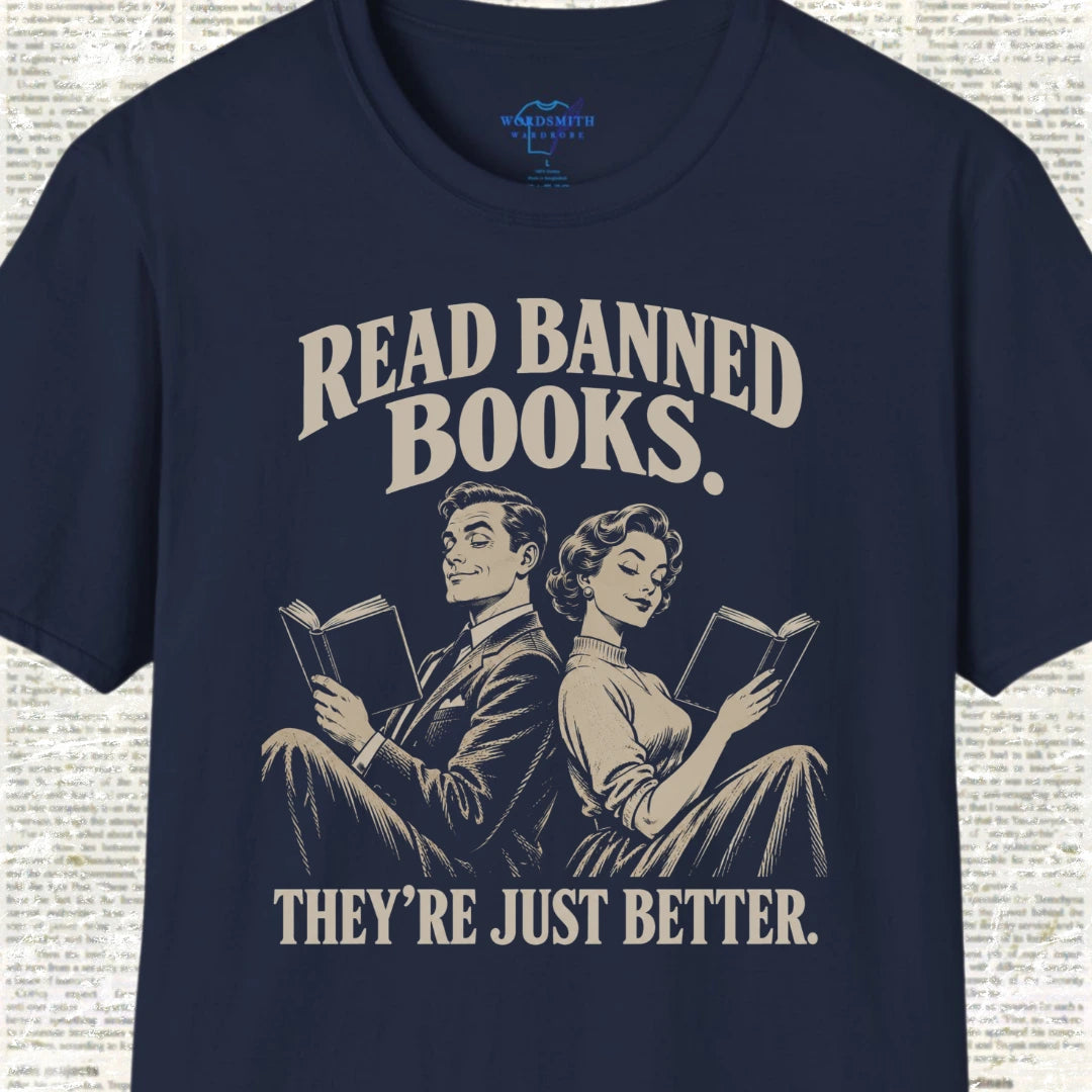 Read Banned Books They’re Just Better T-Shirt - Navy
