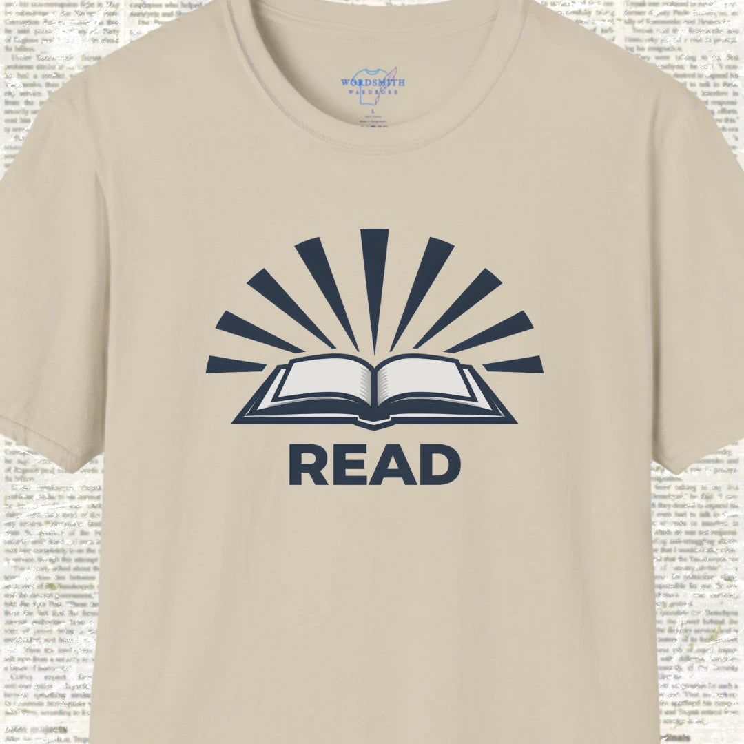 READ – Bold Book Lover Shirt - Sand