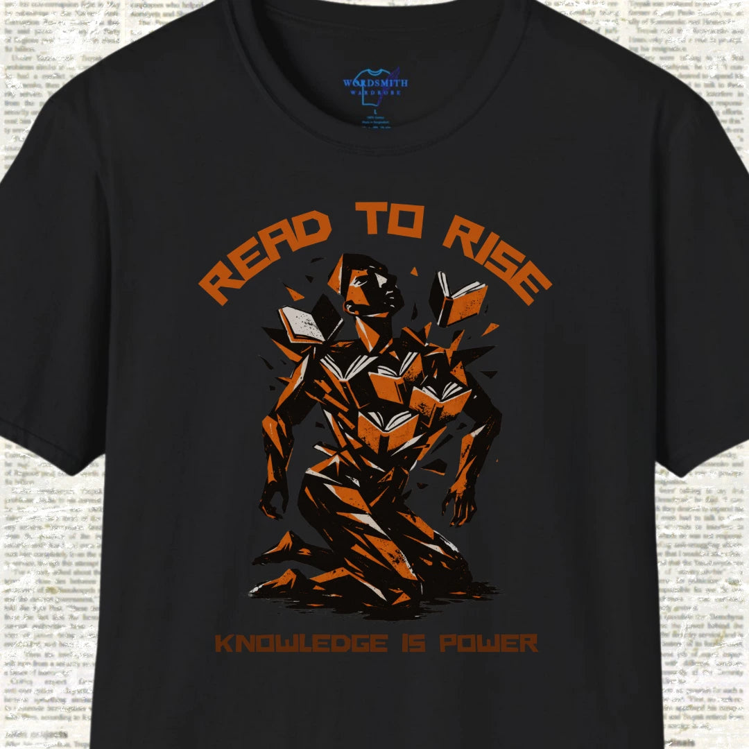 Read to Rise Shirt – Knowledge Is Power Graphic Tee - Black