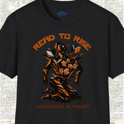 Read to Rise Shirt – Knowledge Is Power Graphic Tee - Black