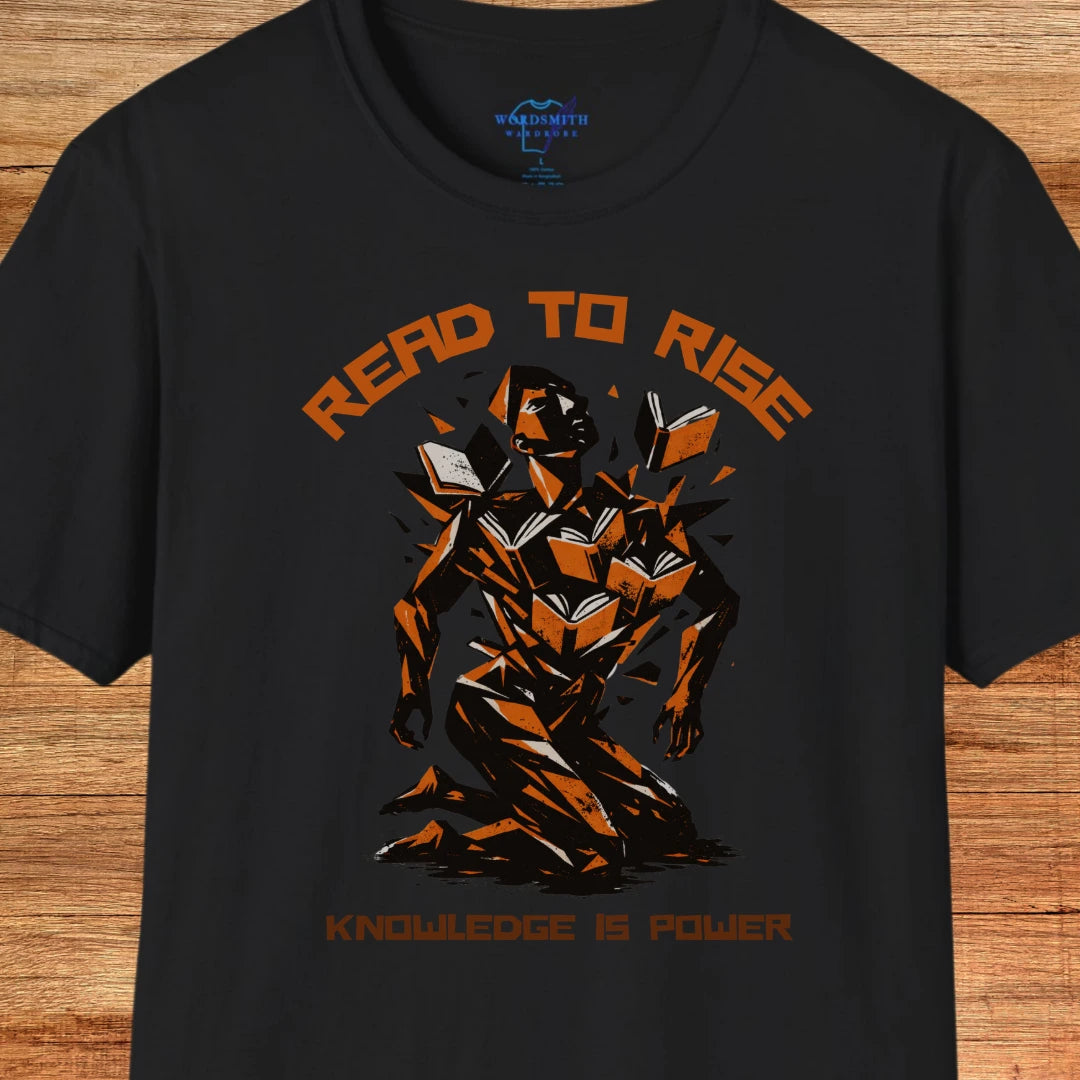 Read to Rise Shirt – Knowledge Is Power Graphic Tee - Black