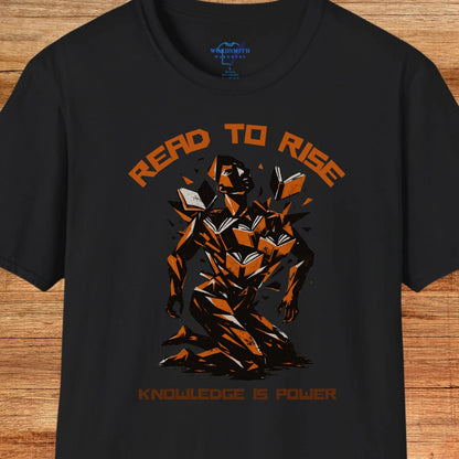 Read to Rise Shirt – Knowledge Is Power Graphic Tee - Black