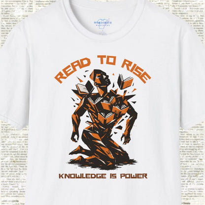 Read to Rise Shirt – Knowledge Is Power Graphic Tee - White