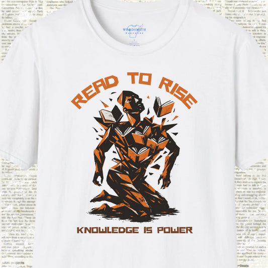Read to Rise Shirt – Knowledge Is Power Graphic Tee - White