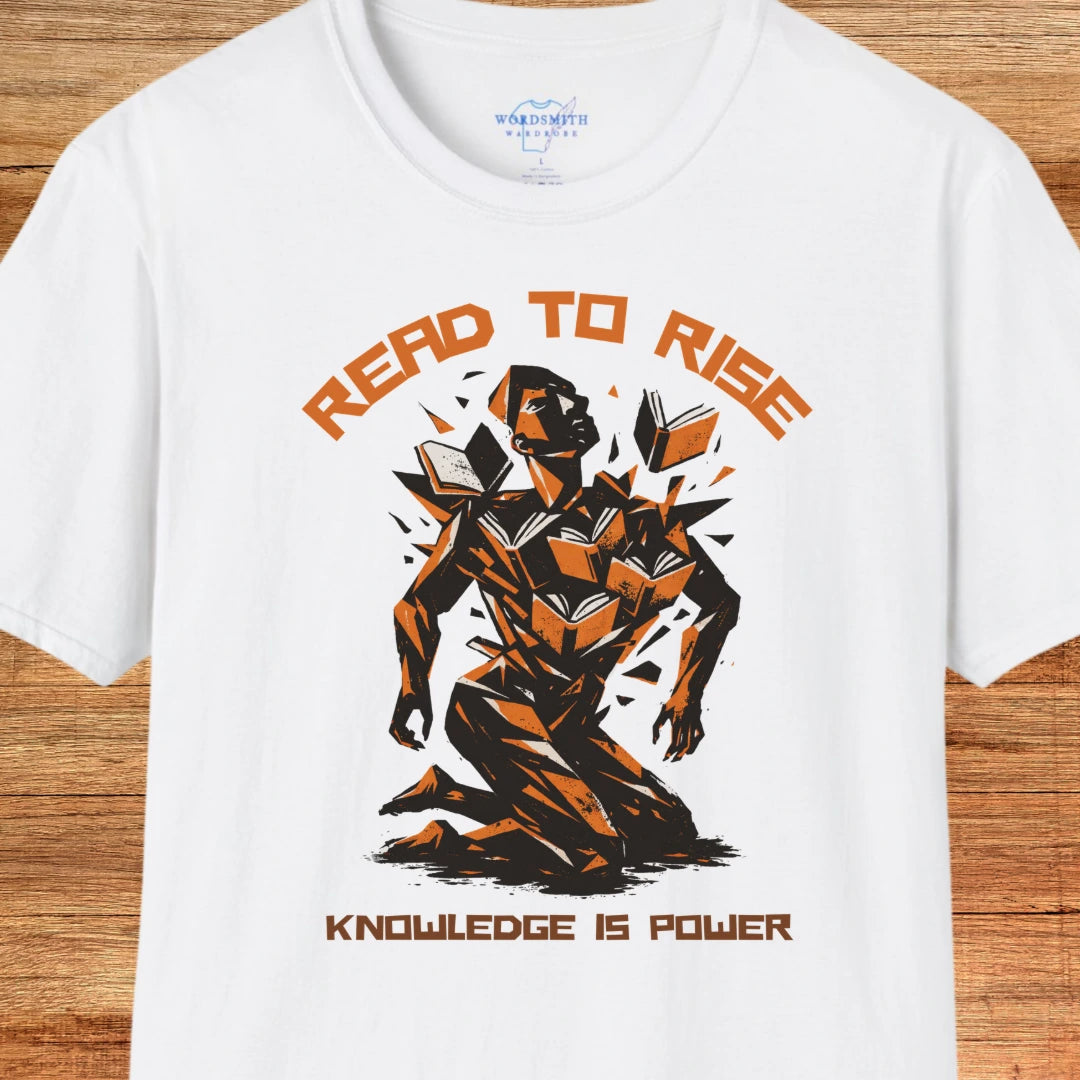 Read to Rise Shirt – Knowledge Is Power Graphic Tee - White