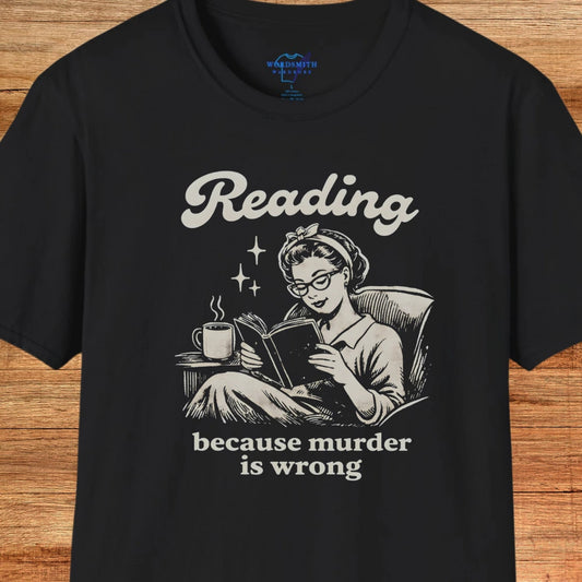 Reading Because Murder Is Wrong Shirt - Black