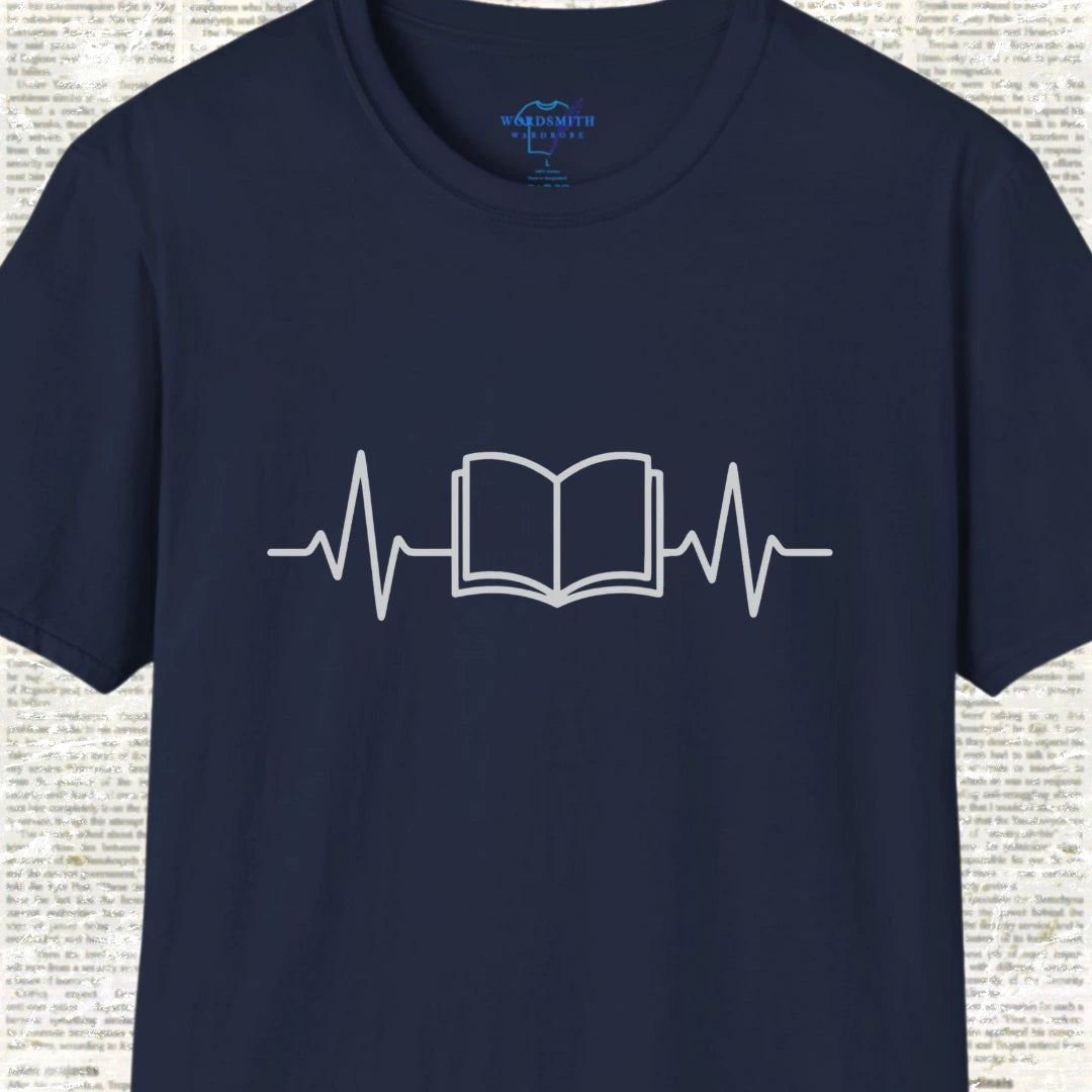 Reading Heartbeat – Book Lover EKG - Navy