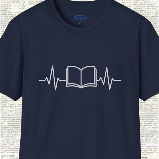 Reading Heartbeat – Book Lover EKG - Navy